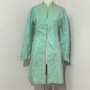 Spirt House Women's Mint Silk Long Line Jacket NWT